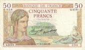 France 50 Francs Cérès, P. Rousseau and R. Favre-Gilly, 1936-07-16 -