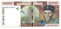 West African States 10,000 Francs Banknote, KM:114Ae -
