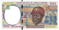 Central African States 5000 Francs Banknote, KM:609C -