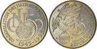 France 5 Francs Coin, ONU, Nickel, Le Franc:345/1 -