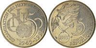 France 5 Francs Coin, ONU, Nickel, Le Franc:345/1 -