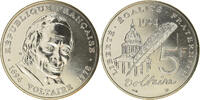 France 5 Francs Coin, Voltaire, Paris, ESSAI, Nickel -