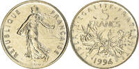 France 5 Francs Coin, Semeuse, Paris, Nickel Clad Copper-Nickel -