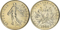France 5 Francs Coin, Semeuse, Paris, Nickel Clad -