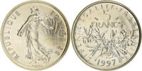 France 5 Francs Coin, Semeuse, Paris, Nickel Clad -