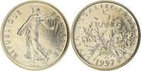 France 5 Francs Coin, Semeuse, Paris, Nickel Clad -