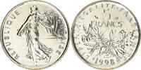 France 5 Francs Coin, Semeuse, Paris, Nickel Clad -