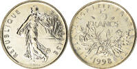 France 5 Francs Coin, Semeuse, Paris, Nickel Clad -