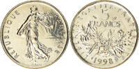 France 5 Francs Coin, Semeuse, Paris, Nickel Clad -