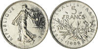 France 5 Francs Coin, Semeuse, Paris, Nickel Clad -