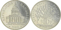 France 100 Francs Coin, Panthéon, Paris, FDC, Silver -