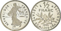 France 1/2 Franc Coin, Semeuse, Paris, Proof, Nickel -