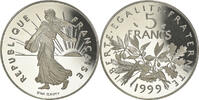 France 5 Francs Coin, Semeuse, Paris, Proof, Nickel Clad -