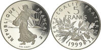 France 5 Francs Coin, Semeuse, Paris, Proof, Nickel Clad -