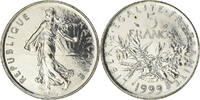 France 5 Francs Coin, Semeuse, Paris, FDC, Nickel Clad -