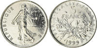 France 5 Francs Coin, Semeuse, Paris, FDC, Nickel Clad -