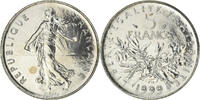 France 5 Francs Coin, Semeuse, Paris, BU, Nickel Clad -