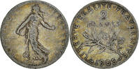 France 2 Francs Coin, Semeuse, Paris, Silver, KM:845.1 -