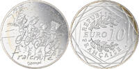 France 10 Euro Fraternité Hiver Sempé, FDC, Silver -