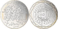 France 10 Euro Fraternité Automne Sempé, Paris, FDC, Silver -