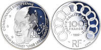 France 100 Francs-15 Ecus Coin, Jean Monnet, BE, Silver -