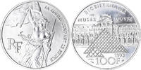 France 100 Francs Coin, Liberté guidant le peuple, Bicentenaire du Musée du Louvre, 100 -