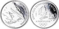France 100 Francs Coin, Ski jumpers, JO Albertville 92, ESSAI -