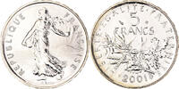 France 5 Francs Coin, Semeuse, Paris, BU, Nickel Clad -