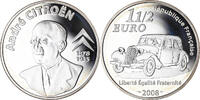 France 1-1/2 Euro André Citriën, Paris, Proof, Silver -
