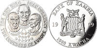 Zambia 1000 Kwacha Coin, The Founders of Europe, Silver plated -