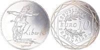 France 10 Euro Liberté Hiver Sempé, Silver, Gadoury:EU717 -