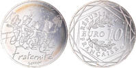 France 10 Euro Fraternité, Sempé, Silver, Gadoury:EU718 -