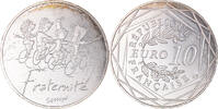 France 10 Euro Fraternité, Sempé, Silver, Gadoury:EU718 -