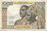 West African States 1000 Francs Banknote, Undated (1959-65), KM:603Hn -