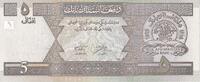 Afghanistan 5 Afghanis Banknote, Undated, KM:66a -