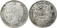 France 20 Centimes Cérès, Paris, Silver, Gadoury:303 -