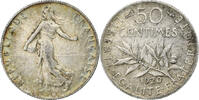France 50 Centimes Semeuse, Paris, Silver, Gadoury:420 -