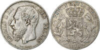 Belgium 5 Francs, 5 Frank Leopold II, Silver, KM:24 -