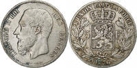 Belgium 5 Francs, 5 Frank Leopold II, Silver, KM:24 -