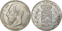 Belgium 5 Francs, 5 Frank Leopold II, Silver, KM:24 -