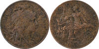 France 5 Centimes Dupuis, Paris, Bronze, Gadoury:165, KM:842 -