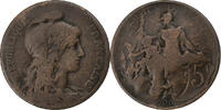 France 5 Centimes Dupuis, Paris, Bronze, Gadoury:165, KM:842 -