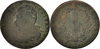 France 2 Sols Coin, 2 sols françois, Rouen, Bronze -