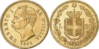 Italy 20 Lire Umberto I, Rome, Gold, KM:21 -