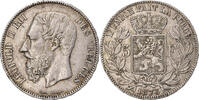 Belgium 5 Francs, 5 Frank Leopold II, Silver, KM:24 -