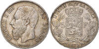 Belgium 5 Francs, 5 Frank Leopold II, Silver, KM:24 -