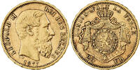 Belgium 20 Francs, 20 Frank Leopold II, Gold, KM:37 -