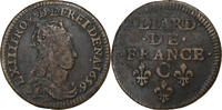 France Liard Louis XIV, Liard de France au buste juvénile, deuxième type -