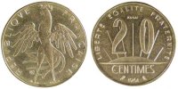France 20 Centimes Coin, Aluminium-Bronze, Gadoury:331 -