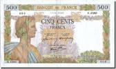 France 500 Francs Banknote, 500 F 1940-1944 ''La Paix'', 1942-01-29 -